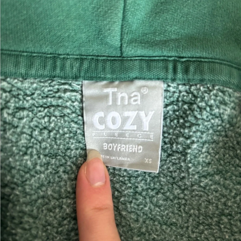Aritzia Tna Cozy Fleece Boyfriend Hoodie - Green - Picture 1 of 4